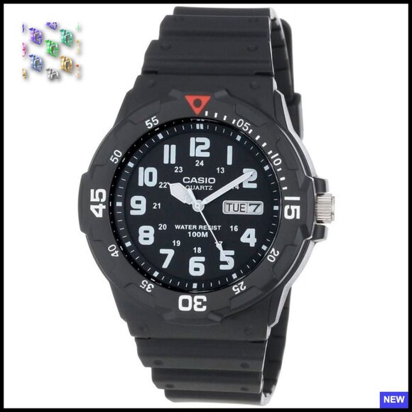 Analog Dive Watch Classic Retro Sporty Minimal Stainless Steel Resin Band